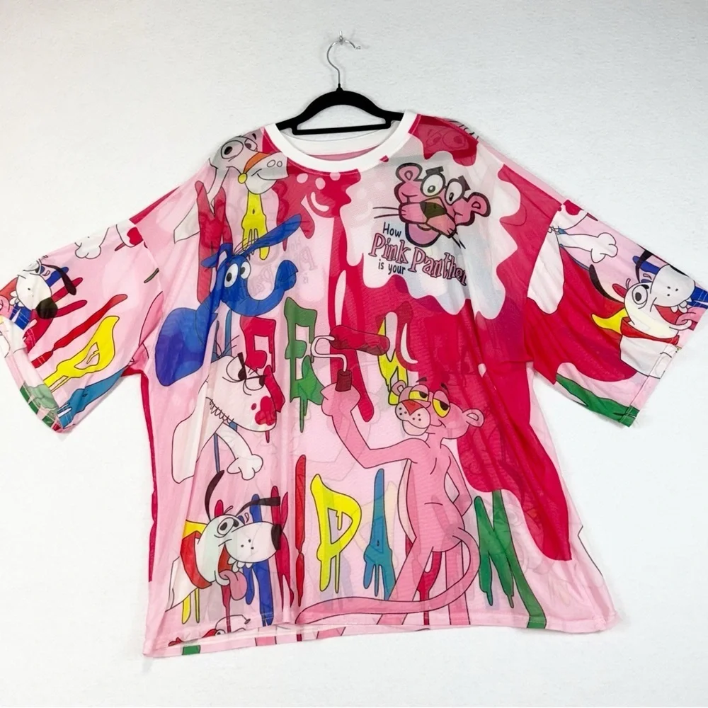 Pink Panther Graphic Women's Sheer Top - Picture 8 of 10